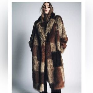 Zara Faux Fur Patchwork coat